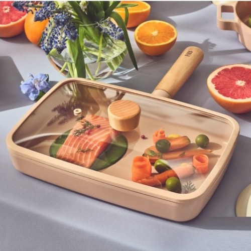 Neoflam - FIKA 29cm IH方形平底鍋 (連蓋) (粉色) Neoflam - FIKA 29cm IH方形平底鍋 (連蓋) (粉色)