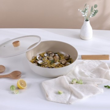 Neoflam - FIKA 30cm IH單柄炒鍋 (連蓋) (白色)