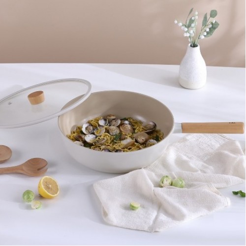 Neoflam - FIKA 30cm IH單柄炒鍋 (連蓋) (白色) Neoflam - FIKA 30cm IH單柄炒鍋 (連蓋) (白色)