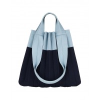 PLEATSMAMA Two-Way Shopper Bag Navy