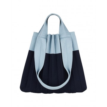PLEATSMAMA Two-Way Shopper Bag Navy