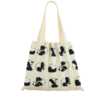 PLEATSMAMA Panda Edition Two-Way Shopper Bag Rolling Panda