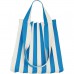 PLEATSMAMA Two-Way Shopper Bag Blue Stripe