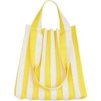 PLEATSMAMA Two-Way Shopper Bag Yellow Stripe