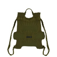 PLEATSMAMA Mini Bow Backpack Khaki