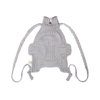 PLEATSMAMA New Bow Backpack Glitter Sliver