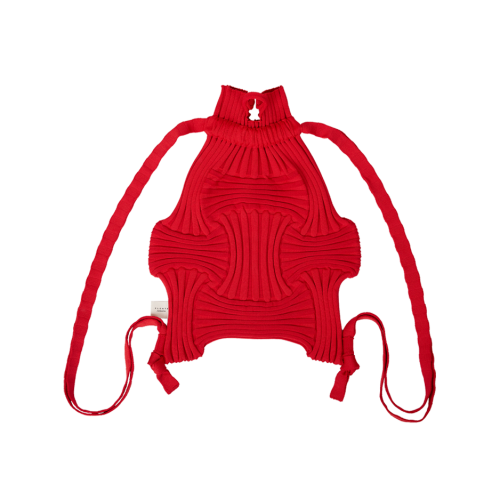 PLEATSMAMA New Bow Backpack Red PLEATSMAMA New Bow Backpack Red