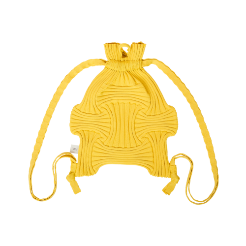 PLEATSMAMA New Bow Backpack Yellow PLEATSMAMA New Bow Backpack Yellow