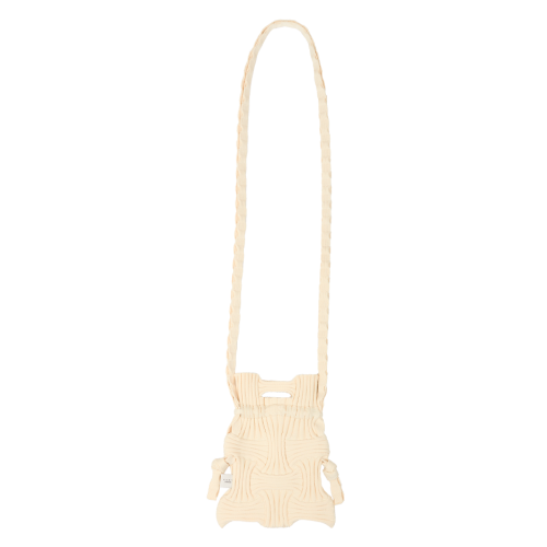 PLEATSMAMA Mini Cross Bow Bag Ivory