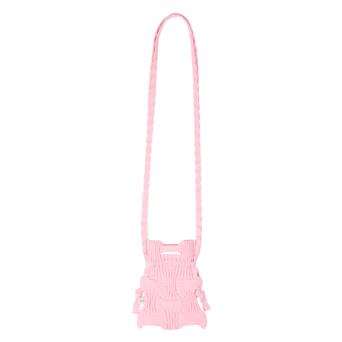 PLEATSMAMA Mini Cross Bow Bag Light Pink