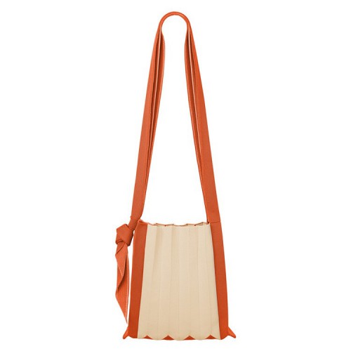 PLEATSMAMA New Cross Bag Cream Orange