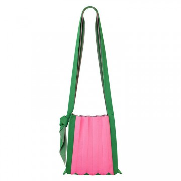 PLEATSMAMA New Cross Bag Pink Green