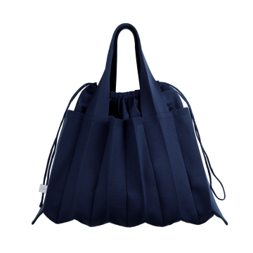 PLEATSMAMA Big Shoulder Bag Navy