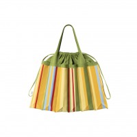 PLEATSMAMA Big Shoulder Bag Garden Stripe