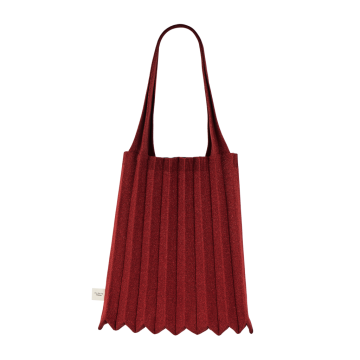 PLEATSMAMA New Shoulder Bag Glitter Burgundy