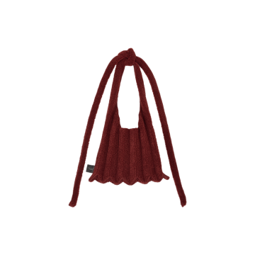PLEATSMAMA Poodle Shoulder Bag Burgundy