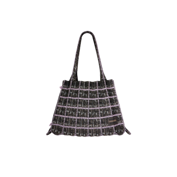 PLEATSMAMA Tweed Shopper Bag Lavender