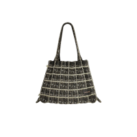 PLEATSMAMA Tweed Shopper Bag Lime