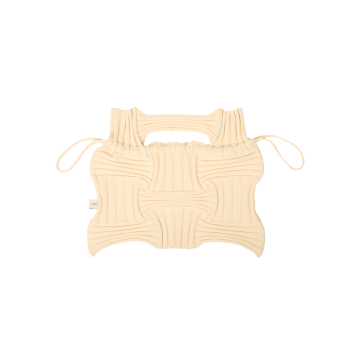 PLEATSMAMA Big Bow Bag Ivory