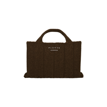 PLEATSMAMA Poodle Oversized Tote Bag Chocolate