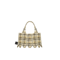 PLEATSMAMA Tweed Mini Tote Bag Eggnog