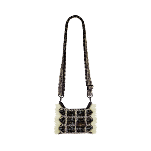 PLEATSMAMA Tweed Mini Sacoche Bag Lime