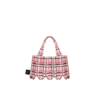 PLEATSMAMA Tweed Mini Tote Bag Pale Pink